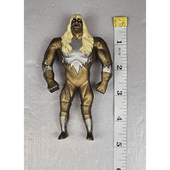 GoldDust Action Figure Bend ems 5" WWE WWF 95' Bendies JUST‎ TOYS Series 3 VTG - Picture 5 of 5